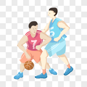 两个打篮球的人图片