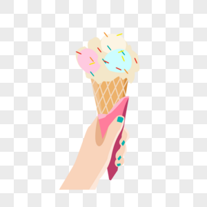 手握冰淇淋图片