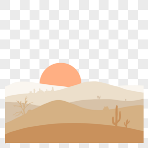 沙漠场景沙漠日落高清图片