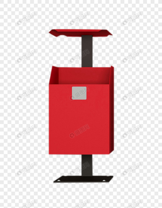 红色垃圾桶图片