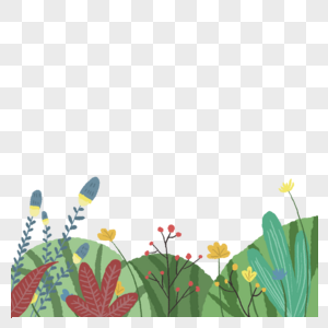 小清新植物花卉花草手绘插画图片