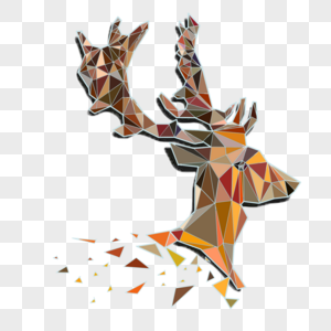 鹿设计色块几何鹿高清图片