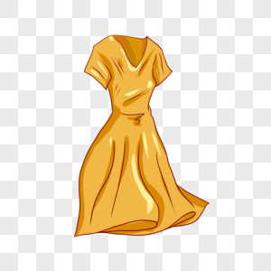 橘色连衣裙图片