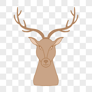 手绘鹿头装饰图片