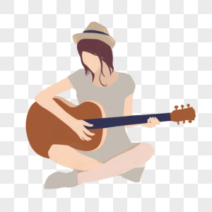 音乐节弹吉他少女图片