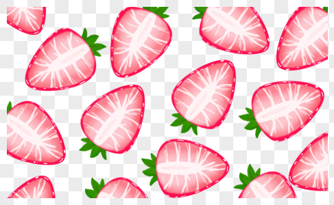 草莓切面手绘图片
