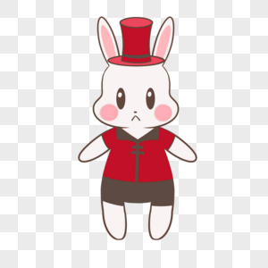 红帽子兔子图片