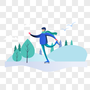 玩滑冰图标免抠矢量插画素材高清图片