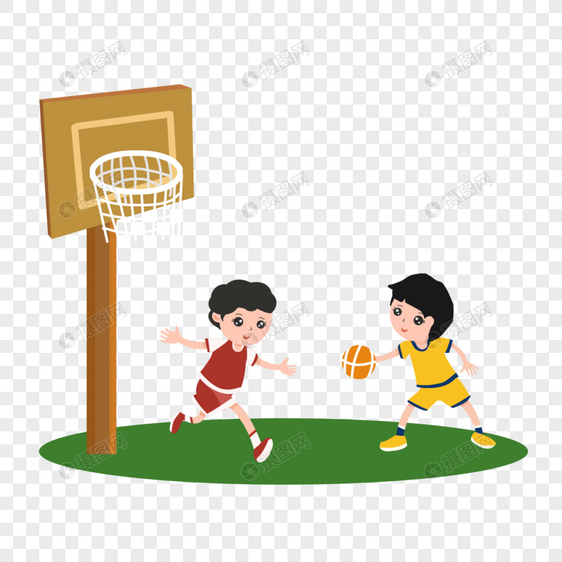 两个小朋友打篮球图片