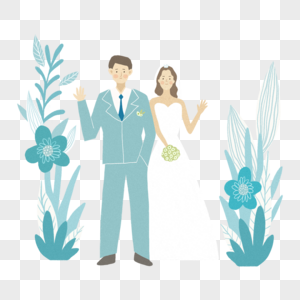 蓝色的婚礼图片