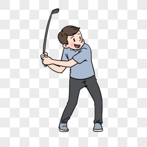 男人打高尔夫图片