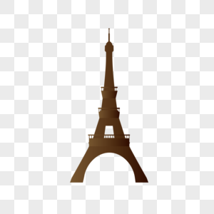 AI矢量图渐变特色风景圣地法国平面巴黎铁塔图片