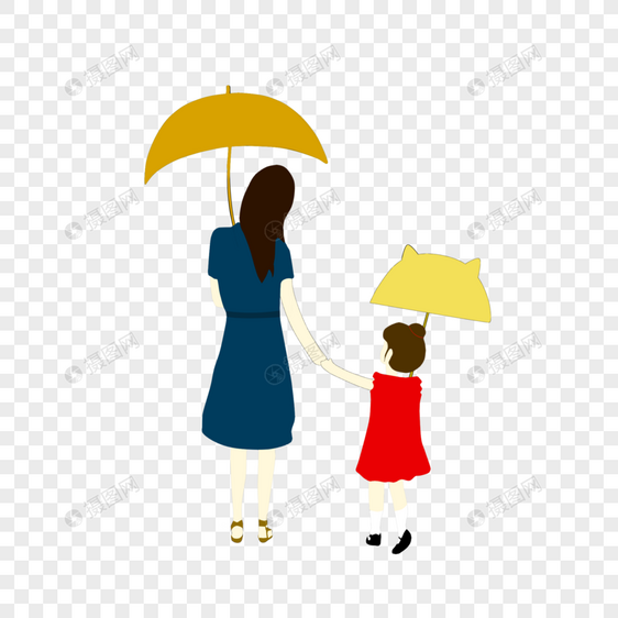 打伞的女人和打伞的女孩图片