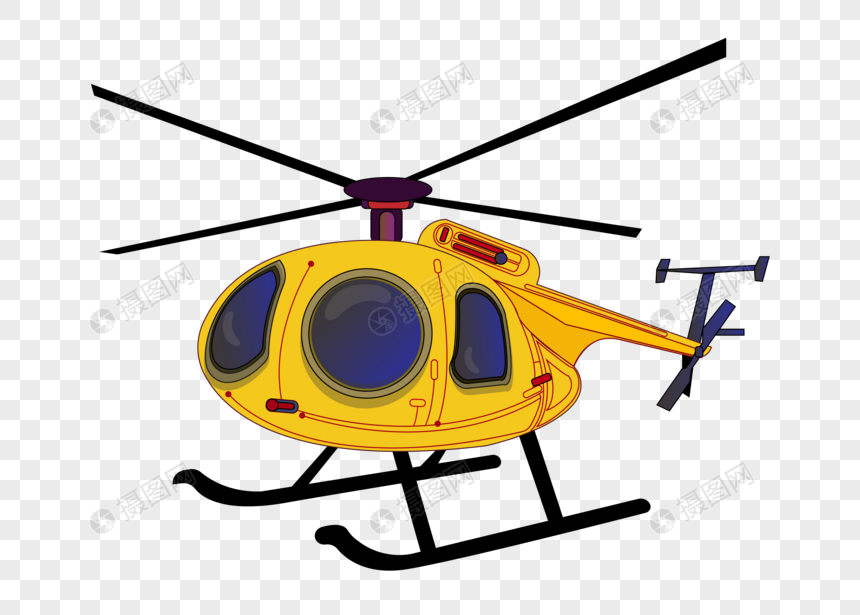 手绘卡通直升飞机矢量图素材图片