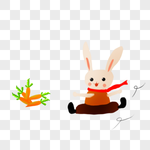 追赶胡萝卜的兔子图片