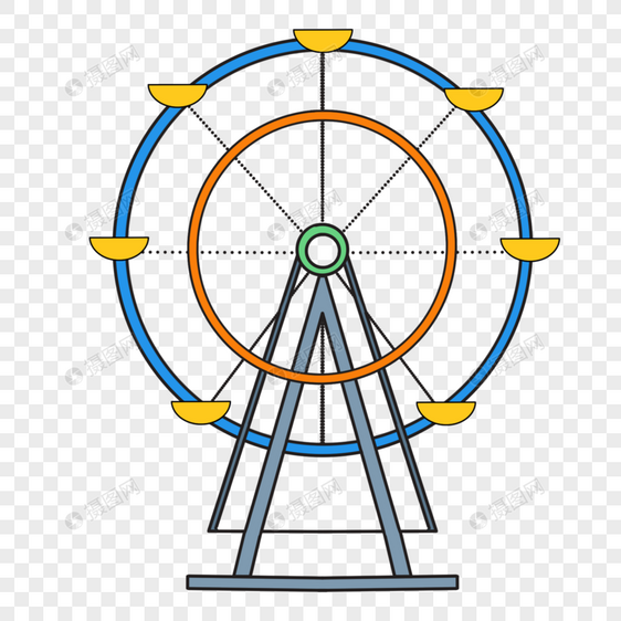 手绘摩天轮图片