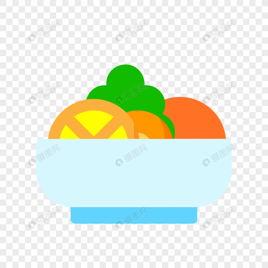 矢量水果插画蔬菜沙拉图片
