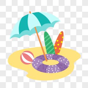 夏天海边太阳伞高清图片