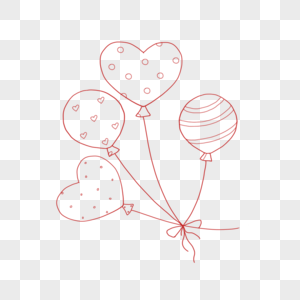 气球线绘描边高清图片