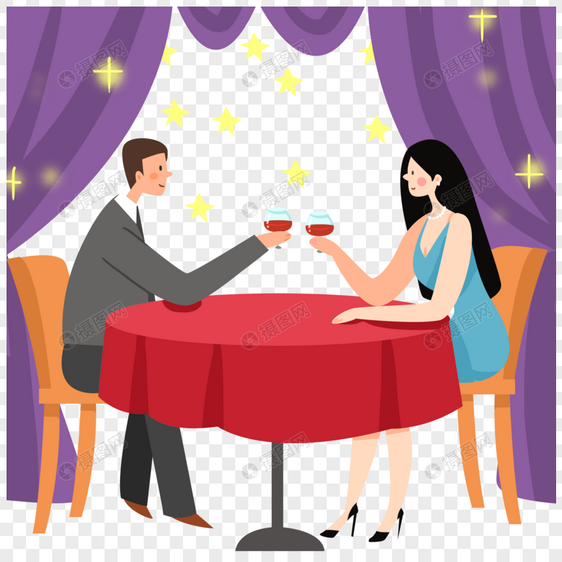 浪漫的约会晚餐图片