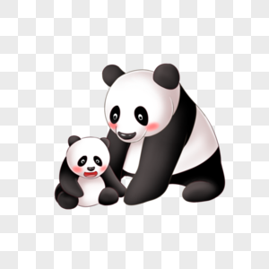 熊猫母子可爱高清图片素材