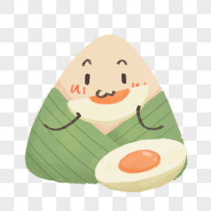 蛋黄粽手绘咸蛋粽高清图片