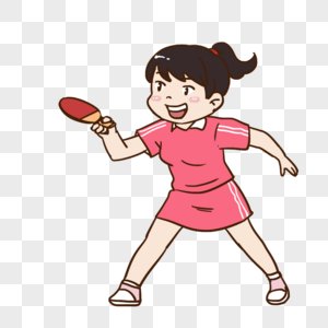 女孩打乒乓球图片