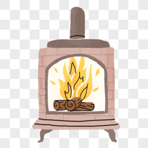 燃烧的壁炉取暖材火高清图片
