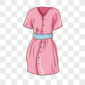 粉色花边粉色连衣裙素材