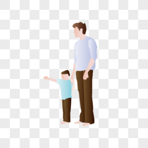 AI矢量图扁平化人物父子父亲父与子互动高清图片
