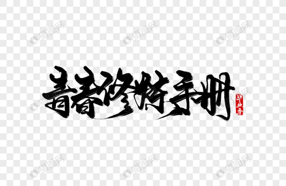 青春修炼手册手写字图片