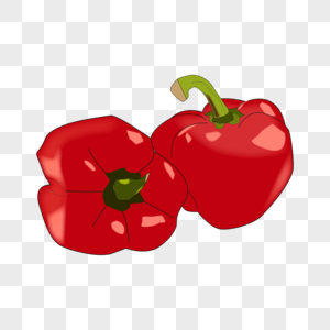 卡通手绘红色蔬菜柿子椒甜椒图片