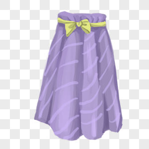 手绘紫色短裙元素图片