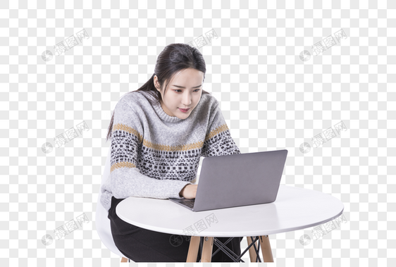 电脑办公女孩图片