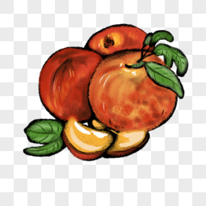 卡通苹果桃子插图图片