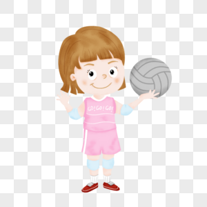 打排球小女孩图片