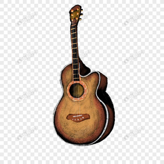 卡通棕色乐器吉他图片