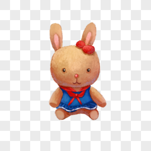 玩具兔子棕色咬玩具高清图片