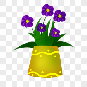 花瓶里紫色的花图片