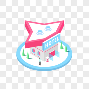 2.5d创意旅店HOTEL场景图片