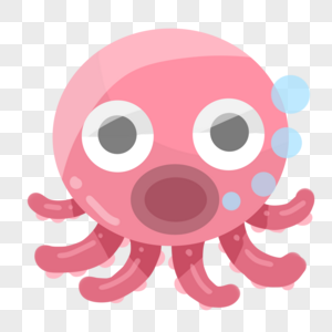 可爱的吐泡泡章鱼图片