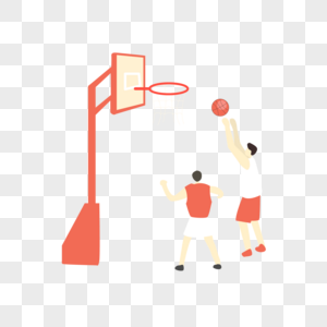 篮球比赛矢量手绘插画图片