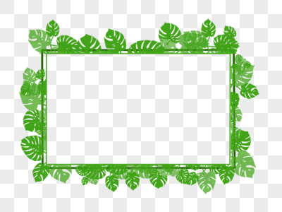 绿色热带植物边框图片