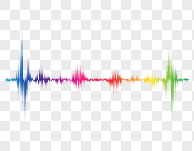 彩色波动线声音波白色高清图片
