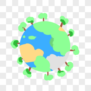 一个地球上边有树代表环境环保爱护环境图片
