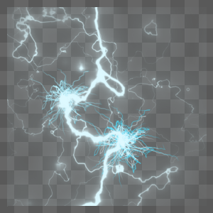 蓝白色闪电光效图片