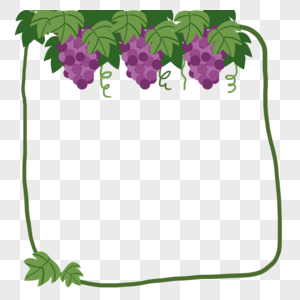 夏季葡萄水果边框装饰图片