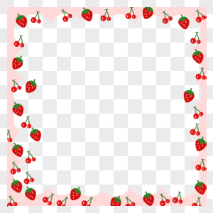 夏日水果草莓樱桃边框装饰图片