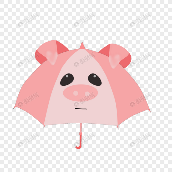 小猪雨伞图片