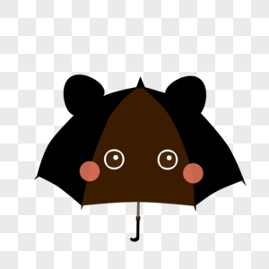 黑色猫咪雨伞图片